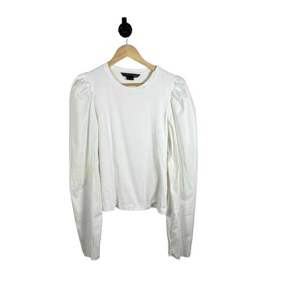 Veronica Beard Women’s Fawn Cinch Puff-Sleeve Top in White Size M - Picture 4 of 10